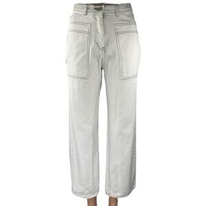 Oh My T Shirt Women's White High Waisted Wide Leg Baggy Denim Jeans Pants Sz 25